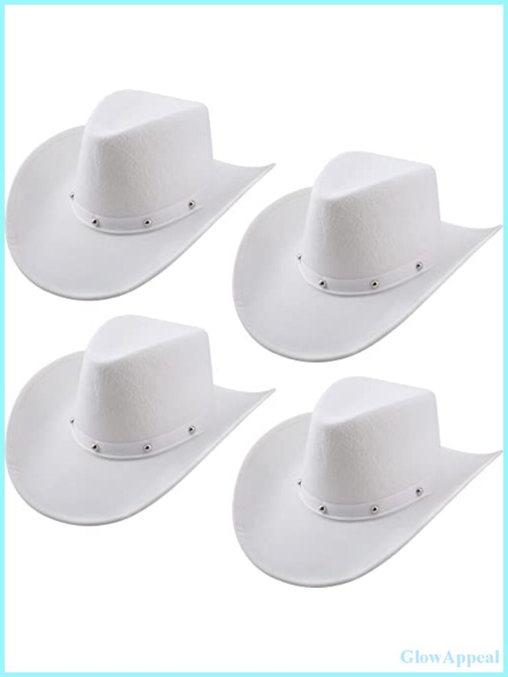 4 Pack Cowboy Hat Felt Western Cowgirl Hat with Chin Strap Party Costume